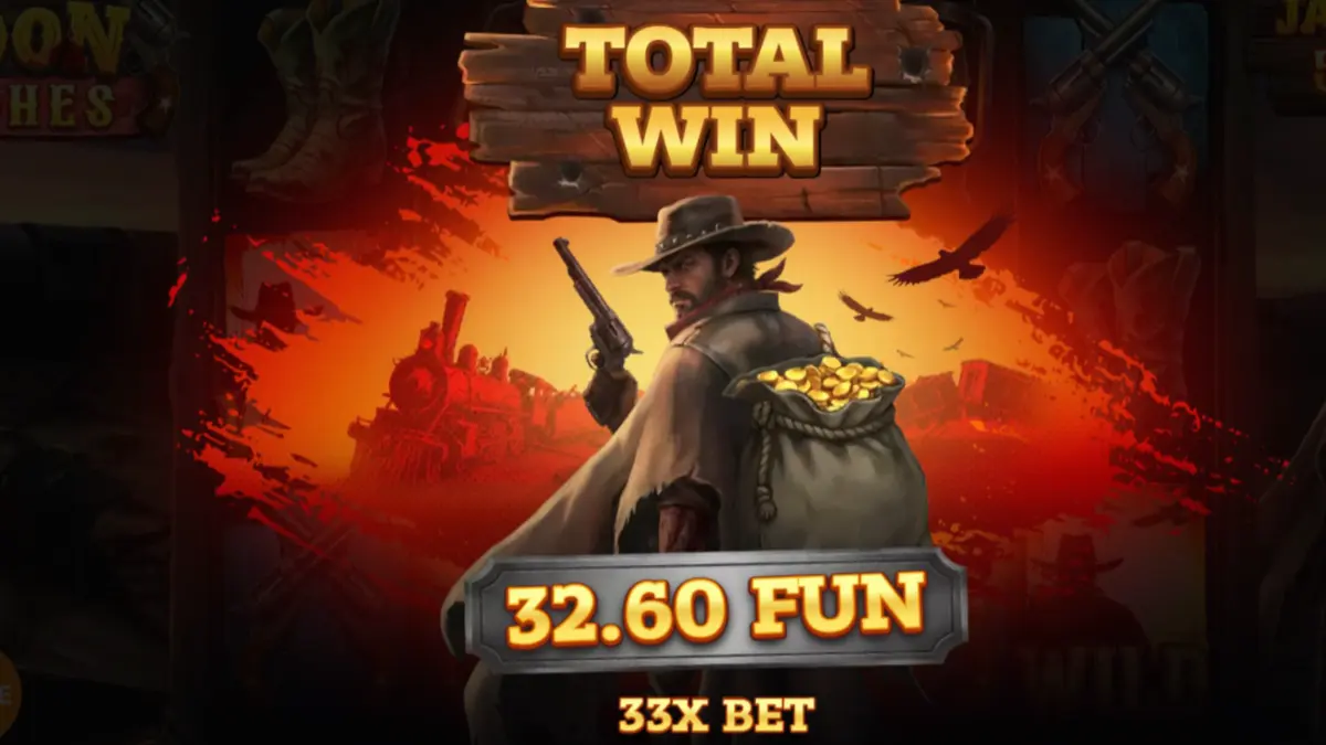 High Noon Riches slot machine theme featuring a western desert showdown